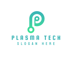 Minimalist Tech P logo design