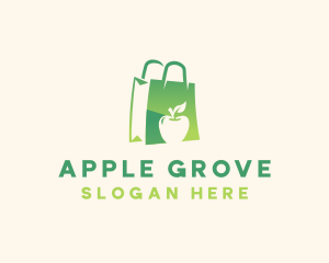 Grocery Apple Shopping Bag logo design