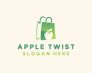 Grocery Apple Shopping Bag logo design