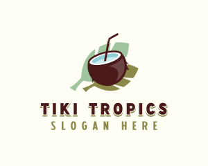 Tropical Coconut Drink logo design