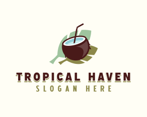 Tropical Coconut Drink logo design