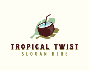 Tropical Coconut Drink logo design