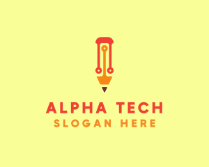 Electronic Tech Pencil  logo design