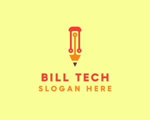 Electronic Tech Pencil  logo design