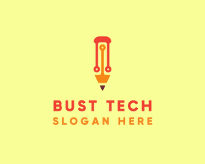 Electronic Tech Pencil  logo design