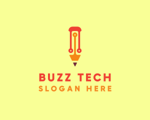 Electronic Tech Pencil  logo design