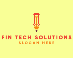 Electronic Tech Pencil  logo design