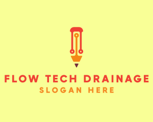 Electronic Tech Pencil  logo design