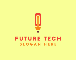 Electronic Tech Pencil  logo design