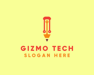 Electronic Tech Pencil  logo design