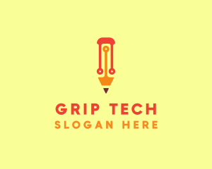 Electronic Tech Pencil  logo design