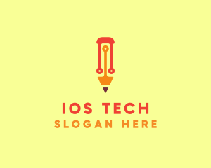 Electronic Tech Pencil  logo design