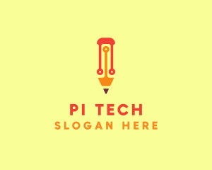 Electronic Tech Pencil  logo design