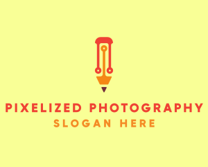 Electronic Tech Pencil  logo design