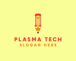 Electronic Tech Pencil  logo design