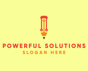 Electronic Tech Pencil  logo design