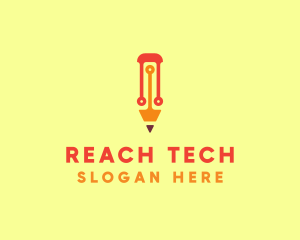 Electronic Tech Pencil  logo design