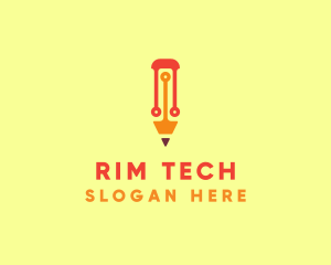 Electronic Tech Pencil  logo design