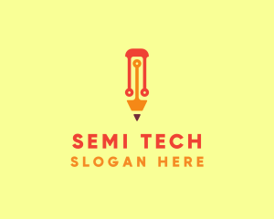 Electronic Tech Pencil  logo design