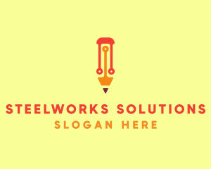 Electronic Tech Pencil  logo design