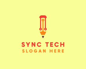 Electronic Tech Pencil  logo design