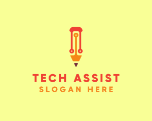 Electronic Tech Pencil  logo design