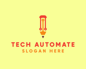 Electronic Tech Pencil  logo design