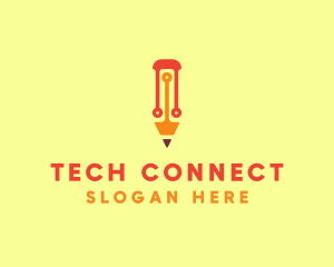 Electronic Tech Pencil  logo design