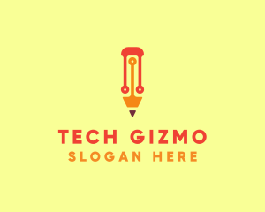 Electronic Tech Pencil  logo design