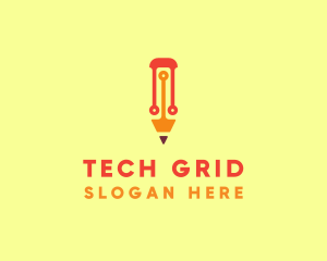 Electronic Tech Pencil  logo design