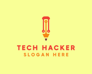 Electronic Tech Pencil  logo design