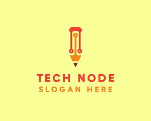 Electronic Tech Pencil  logo design