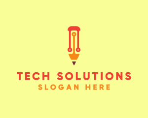 Electronic Tech Pencil  logo design