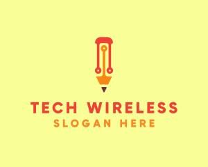 Electronic Tech Pencil  logo design