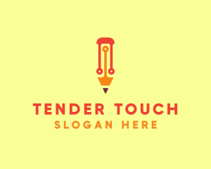 Electronic Tech Pencil  logo design