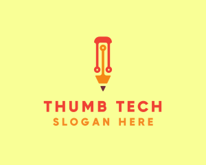 Electronic Tech Pencil  logo design