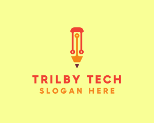 Electronic Tech Pencil  logo design