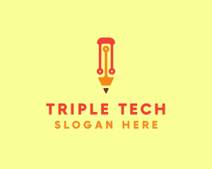 Electronic Tech Pencil  logo design