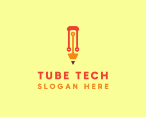 Electronic Tech Pencil  logo design