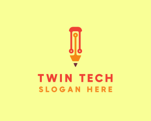 Electronic Tech Pencil  logo design