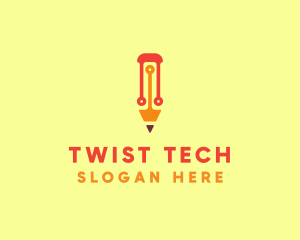 Electronic Tech Pencil  logo design