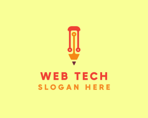 Electronic Tech Pencil  logo design