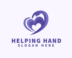 Purple Heart Hand logo design