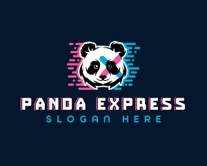 Panda Gaming Glitch logo design