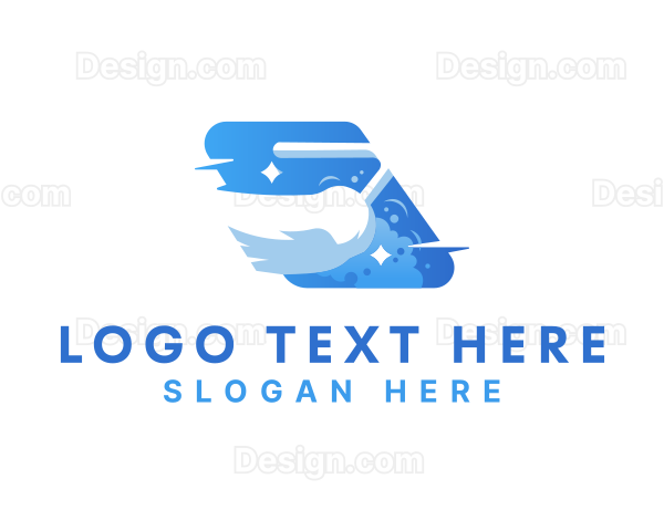 Cleaning Broom Sweeping Logo