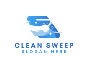 Cleaning Broom Sweeping logo design