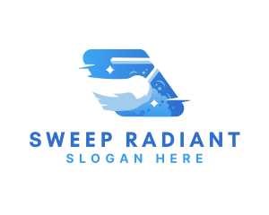 Cleaning Broom Sweeping logo design