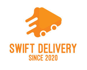 Triangular Orange Delivery Van logo design