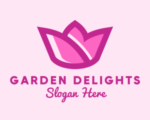 Pink Tulip Flower logo design