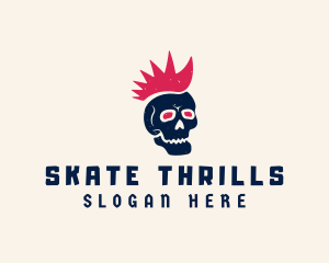 Mohawk Punk Skull Streetwear  logo design